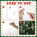 gisgfim 12 Pack Christmas Tree Candles with Remote & Hooks LED Flickering Flameless Candles with Timer Hanging Crystals Ornaments for Home Party Gifts Wedding Chandelier Decors-Acrylic Snowflake Hook