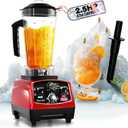 WantJoin Commercial Blender - 68oz Large Capacity Professional Blenders for Kitchen Smoothie Blender w/Powerful 2.5 HP Motor, 15 Speeds, 1-5min Timer, 30000 RPM, High Speed for Catering &Home (Cherry Red)
