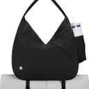 Ceneda Large Gym Bag for Women with Hidden Yoga Mat Holder & Shoe Compartment & Wet Pocket, Sports Duffle Bag for Travel (Black)