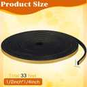 Self Adhesive Foam Tape Weatherstrip Front Door Weather Stripping Window Foam Seal Strip Foams Insulation Tape for Windows High Density EVA Strips with Strong Adhesive High Density Seals Strip, 33FT