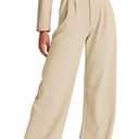 NIMIN High Waisted Work Pants for Women Business Casual Outfits 2025 Office Dress Pants Trousers with Pockets (Medium Short, Apricot)