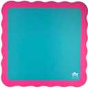 Mini Mahjong Mat (4 Color Combinations) | Scalloped Edges & Bright Colors | 21" x 21" (Green Center- Pink Scallop)