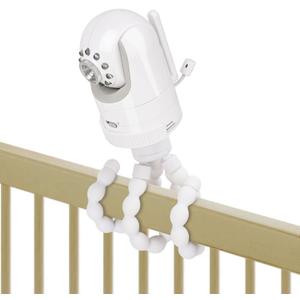 wochel Tripod Baby Monitor Mount Compatible With Infant Optics DXR-8 and DXR-8 Pro Baby Monitor, Flexible Baby Camera Holder for Crib Without Tools or Wall Damage - White