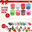 JOYIN 2025 Slime Advent Calendar, 24 Days Christmas Countdown Calendar Kit with Xmas Dessert Theme Accessories, Xmas Party Favors Supplies, Kids Fun Gifts for Boys Girls