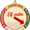 2 x Funny Elf Accessories Naughty or Nice Elf Meter Christmas Ornament 2026, Funny Xmas Decoration, Wooden Decor Gift for Kids, Family, Friend, White Elephant Gifts. Christmas Decorations