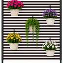 OTOSUNNY 47" W x 71" H Metal Outdoor Privacy Screen with Stand,Brown