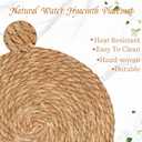 Round Woven Placemats Set of 4, 13.7 Inch Boho Farmhouse Rattan Placemats Rustic Braided Wicker Table Place Mats Chargers for Dinner Plates