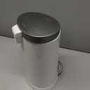 simplehuman 6 Liter / 1.6 Gallon Semi-Round Bathroom Step Trash Can, White Steel