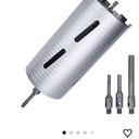 5 inch Diamond Dry Core Drill Bit, 10" Drilling Depth, 5/8"-11 Thread Core Drill Bit for Concrete Masonry Brick Block, Includes 3 Adapters SDS Plus, SDS Max and Hex (5 inch)