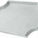 Shagreen Decorative Large Serving Platters Tray with Handles for Coffee Table Decor Modern Elegant Scalloped Ottoman Tray(Ice Blue, 22.6'' × 13'')