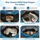 Dog Cat Small Animal Puppy Playpen Crate, Large, Blue Black