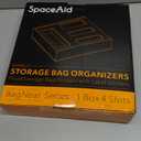 SpaceAid Bag Storage Organizer for Kitchen Drawer, Bamboo Organizer, Compatible with Gallon, Quart, Sandwich and Snack Variety Size Bag (1 Box 4 Slots)