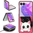 for Motorola Moto Razr 2025/2024 Phone Case for Women Men Slim Hard PC Thin Lightweight Wireless Charging Shookproof Protection Flip Cover for for Moto Razr 60/50,Hello Cat