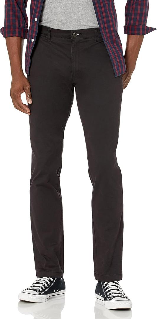 Amazon Essentials Men's Skinny-Fit Washed Comfort Stretch Chino Pant (Previously Goodthreads) (34W x 30L, Black)