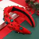 2 x mokkia Christmas Headbands Hair Bows for Women Holiday Headbands Christmas Bow Tree Headbands Hair Ribbon Bows Clips Holiday Christmas Accessories Outfits Party Decorations Holiday Gifts (Pattern B)