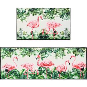 Bencailor 2 Pcs Kitchen Rugs and Mats Spring Summer Welcome Door Rugs Non Slip Washable Decorative Mats for Floor Door Home Bathroom Decor Gifts, 17 x 30 Inch and 17 x 47 Inch(Vivid Color,Nature)