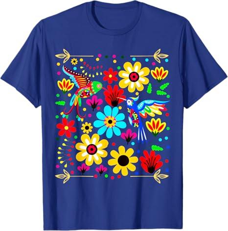 Floral Bird Otomi Mexican Style Mexicano Mexicana T-Shirt M