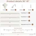 Antique White Curtain Rods for Windows 48 to 84 Inch, Decorative Heavy Duty Single-Side Adjustable 1'' Diameter Off White Drapery Rod, Vintage Rustic Metal Curtain Pole for Farmhouse