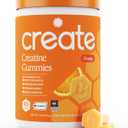 Create Creatine Monohydrate Gummies for Women and Men, Orange, 90ct (EXP 08/01/27)