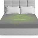The Grounding Co. Fitted Terra Grounding Sheets King Size – Premium Organic Cotton Earthing Sheet with Silver-Infused Threads– for Sleep, Recovery & Wellness – Gray