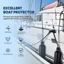 Dreizack Boat Fenders 4 Pack, Boat Bumpers for Docking with 4 Ropes, Inflatable Ribbed Marine Pontoon Boat Fender Bumper for Docks with 1 Storage Bag, 1 Air Pump and 4 Needles