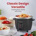 Elite Gourmet ERC003BX Electric Rice Cooker with Automatic Keep Warm Makes Soups, Stews, Grains, Hot Cereals, 6 Cups Cooked (3 Cups Uncooked), Black