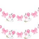 2 Set Goose Theme Banner- Pink One Silly Goose with Bow Style Banner for Birthday Decor & Animal Theme Baby Shower Party Supplies