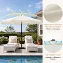 9FT Scalloped Patio Umbrella with Crank & Tilt, Wind Vent,UV-Resistant Outdoor Umbrella with Wavy Trim,Wind Resistant Patio Umbrella for Terrace,Courtyard,Lawn