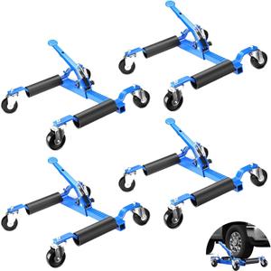 Car Dolly Set of 4, 6000 LBS Capacity Car Wheel Dolly with Tire Jack, Car Dollies for Vehicle Positioning & Auto Repair Moving