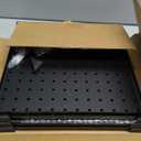 INCLY 4 Pack 12"x12" Black Metal Pegboard Panels, Heavy Duty Pegboard Wall Organizer with Frame, Black Peg Board for Walls, Garage, Workbench, Shed, Kitchen, Craft Room Tool Organization