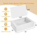 Aufind 6pcs Cake Boxes with Cake Board, 19x14x4.5 Inches White Bakery Boxes with Large Window for Quarter Sheet Cakes, Donuts, Cupcakes, Pastry & Pies
