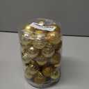 Lulu Home Christmas Ball Ornaments, 34 Ct 1.57" Pre-Strung Hanging Ornament Decorations, Xmas Shatterproof Plastic Balls for Holiday Party Wreath Garlands Trees, Golden