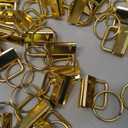 uxcell 60Pcs 26mm/ 1-inch Key Fob Hardware with Keychain Ring for Bag Webbing Wristlets, Lanyards, Dark Golden