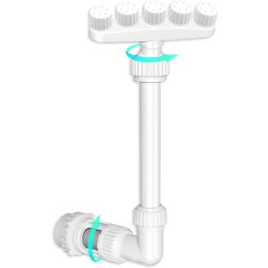Nialnant Pool Fountain for Above and In-Ground Pools, 5 Nozzles Waterfall Sprinklers Cooler with Adjustable Dual High-Pressure Pool Spray, Swimming Pool Water Fountain (White)