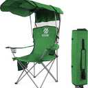 Elevon Camping Chair, Oversized Folding Chair with Canopy, Portable Outdoor Chair with Arms, Cup Holder and Carry Bag for Camping, Fishing, Beach, and Sports, Jasper, Shade Canopy Camping Chair