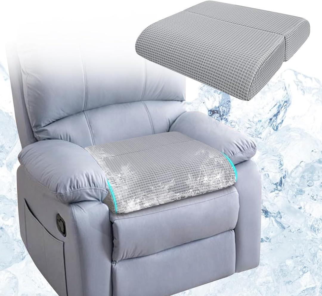 Recliner Chair Cushions For Elderly Long Sitting, Extra Large Cooling Seat Cushion Support For Couch, Armchair - Seniors Chair Thick Foam Pad With Non-slip Base For Tailbone Pressure Relief Pain