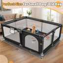71x59x26 Inches Puppy Playpen with Gate, Dog Playpen for Puppies or Small Dogs, Sturdy Safety Dog Fence Pet Playpen with Thickened Fabric, High-Strength Nylon Wire Mesh for Indoor & Outdoor, Washable