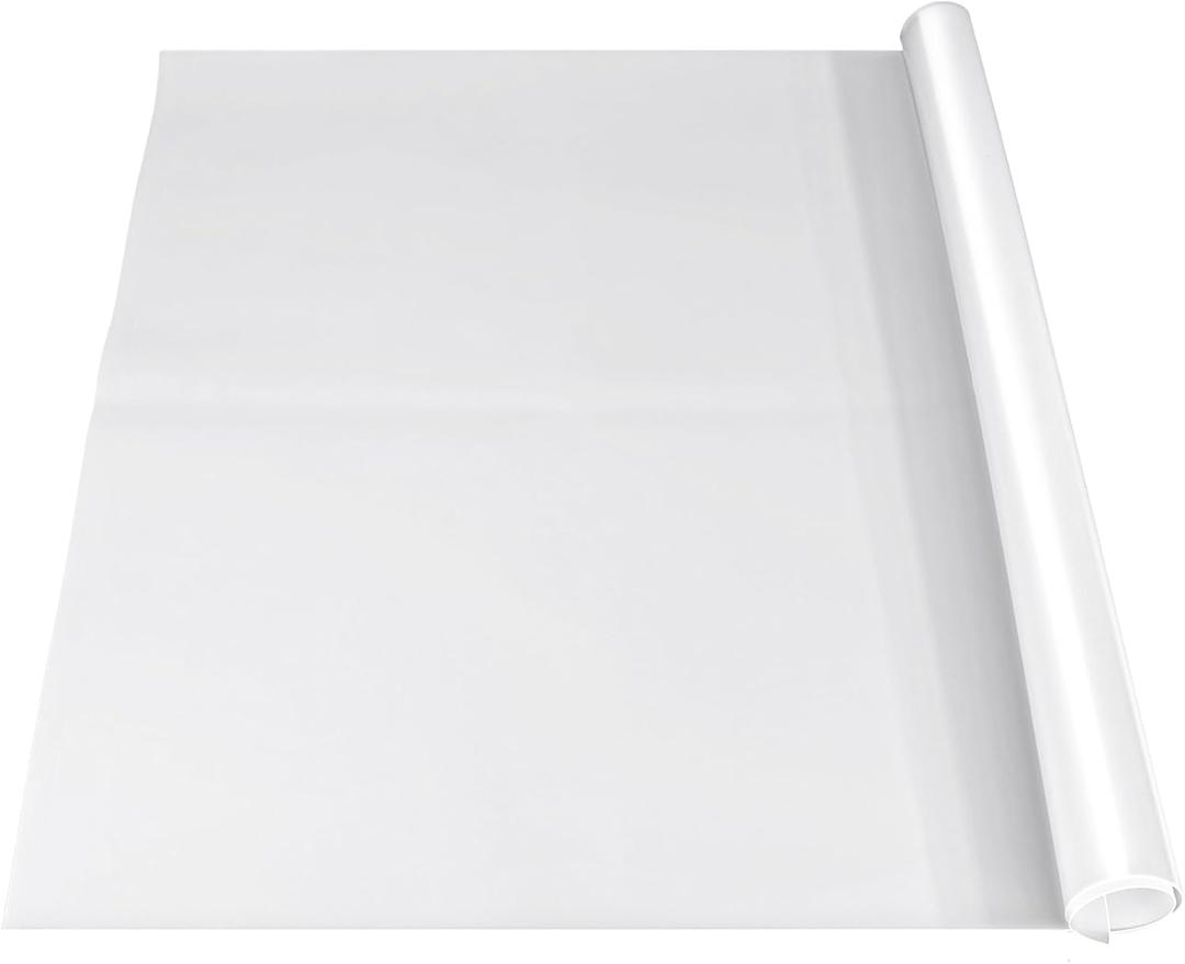 VOKOY 36x24 Inch Silicone Mat for Crafts, Extra Large Silicone Painting Mat, Clear Silicone Sheet for Kitchen Countertop, Baking, Clay, Arts - Heat resistant, Washable (White,Translucent)