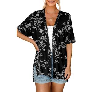 Yincro Women's Short Sleeve Cardigan Summer Lightweight Open Front Casual Soft Cardigans XL