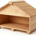 Outdoor Wooden Cat House Waterproof Large Cat Shelter for Outside Shade & Rain Protection Elevated Feral Shelter with Eaves Outdoor Enclosure Weatherproof Cats House for Stray Cats Backyard Use