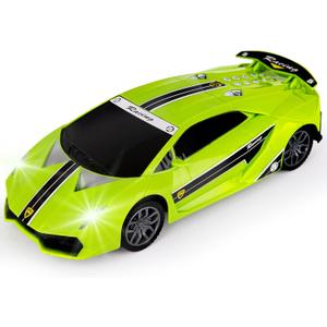 ArtCreativity Green Racer Toy Cars, Light-Up Push n Go Racer Friction Cars for Toddlers 1-3, Green Race Car with LED Headlights and Engine Sound, Best Toddler Cars Birthday Party Gift for Boys
