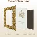 Cuspin 4x6 Picture Frame Vintage Gold Frames, Ornate Rose Flower Resin Photo Frame with Glass Front for Tabletop or Wall Hanging, Antique Picture Frames for Home Office Decor