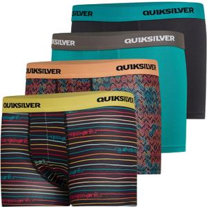 Quiksilver Boys Underwear 4 Pack Boxer Briefs for Boys 6-18 Durable Stretch Breathable Moisture Wicking (Small, Green, Black, Asst 1, Asst 2)