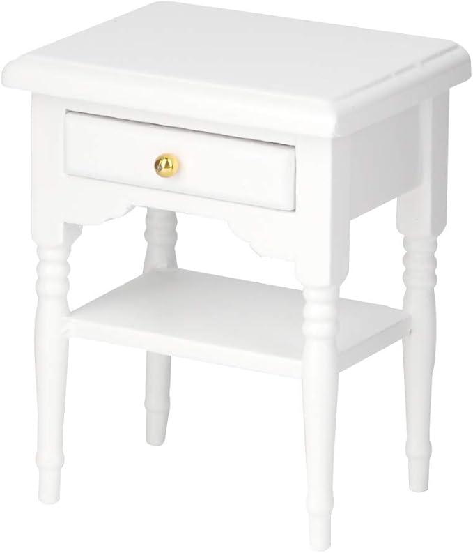 Nightstand Model Wooden Table Model Lightweight Mini Bedroom Furniture with Drawer for Doll's Bedroom for Girls