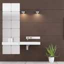 Removable Acrylic Mirror Setting Wall Sticker Decal DIY Modern Decoration for Home Living Room Bedroom Decor (15 pcs 20cmx20cm).