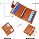 GEEAD Small Wallets for Women Slim Bifold Credit Card Holder Minimalist Zipper Coin Pocket