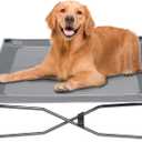 TIMBER RIDGE Outdoor Dog Bed, Cooling Elevated Pet Bed Portable Raised Dog Bed with Breathable Mesh, Dog Bed Foldable Dog Cot for Indoor & Outside, Grey