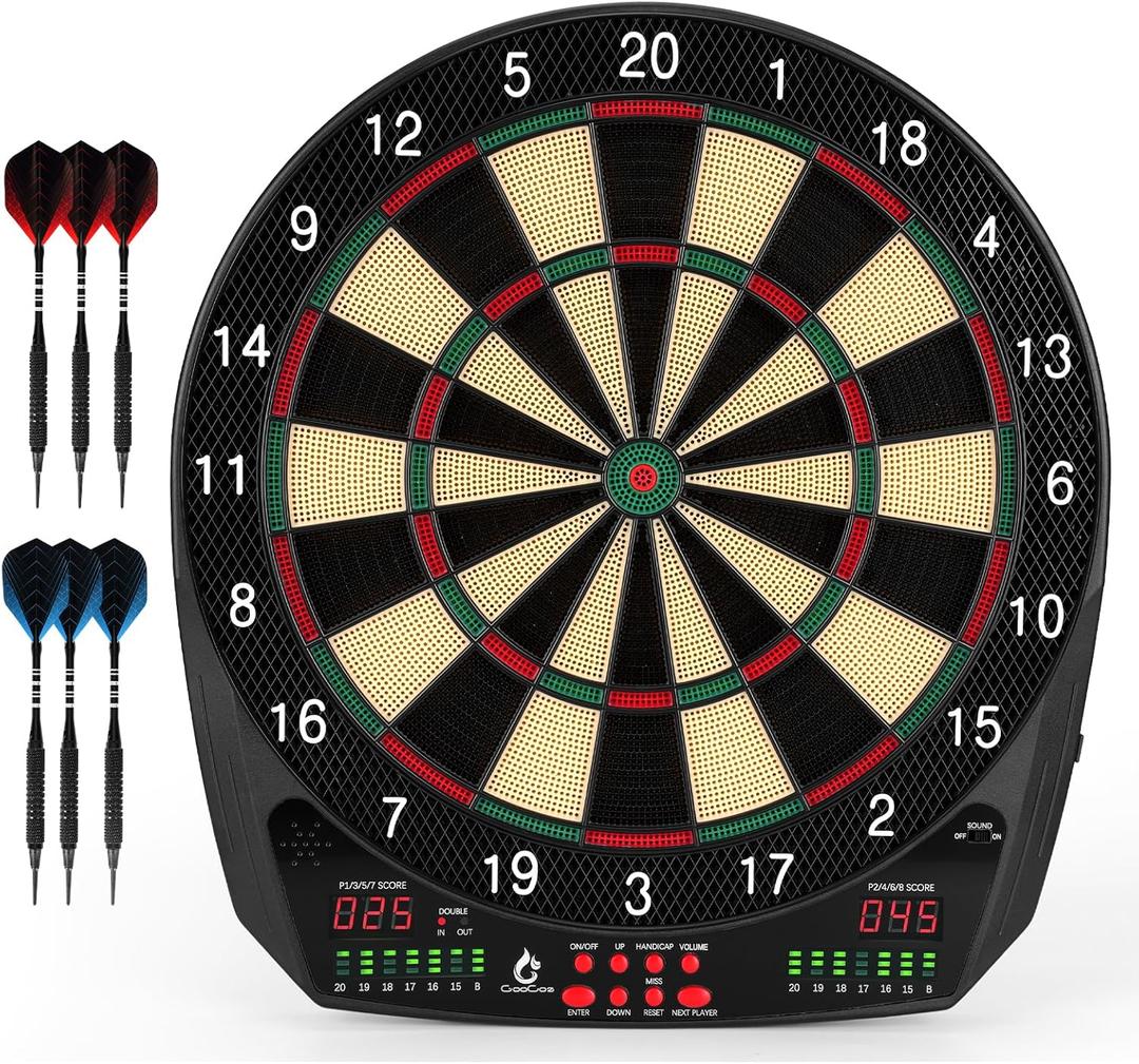 Electronic Dart Board, Low Bounce-Outs Soft Tip Dartboard, 580 Variations, 13.5"