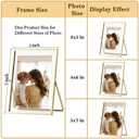 eletecpro 11x14 Metal Picture Frame with Real Glass Cover, Tabletop Display Photo for Multiple Size up to 11x14, Gold Floating Photo Frame Diaplay 8x10, 5x7, 4x6 for Wedding, Party, Vertical