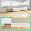 4 ft Steel Baseboard Heater Cover with Left and Right End Caps White Easy Slip-on Baseboard Covers for Bathroom Hydronic System